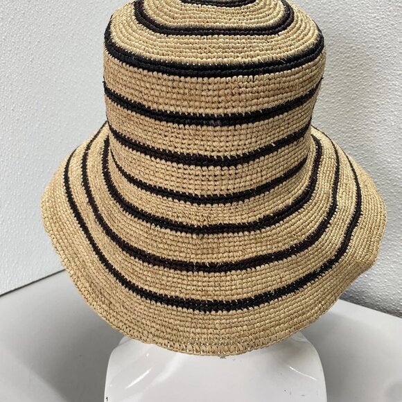 Vince Women’s Striped Woven Straw Bucket Hat - Picture 5 of 9